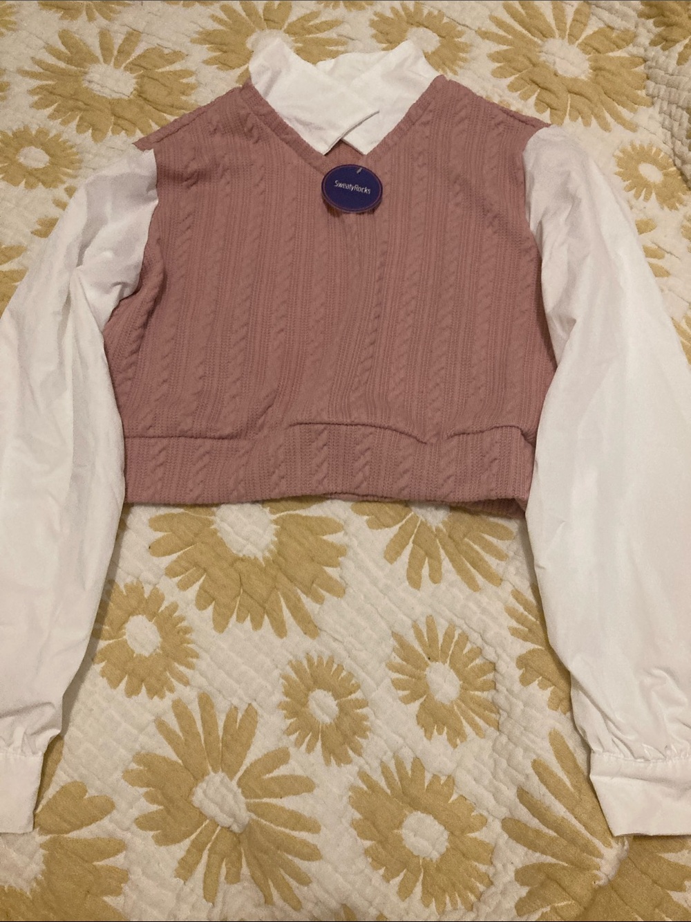 Sleeveless Cable Knit Vest Sweater in Dusty Rose - Layering Knit Top